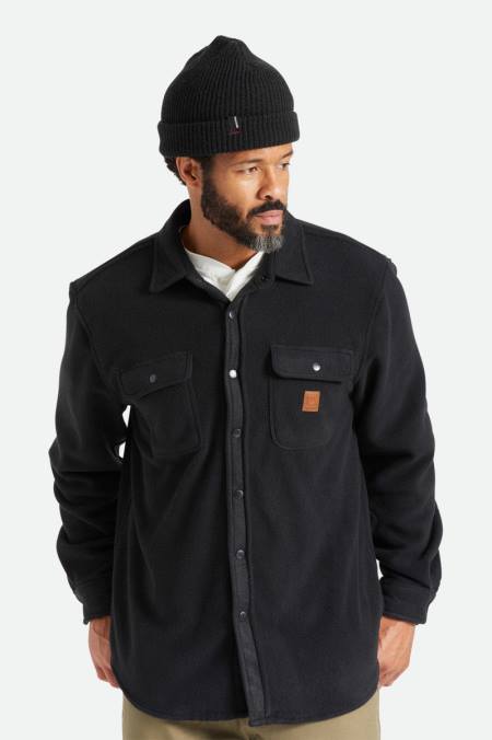 Černá Brixton muži bowery l/s arktický stretch fleece 4DHP21 oděv