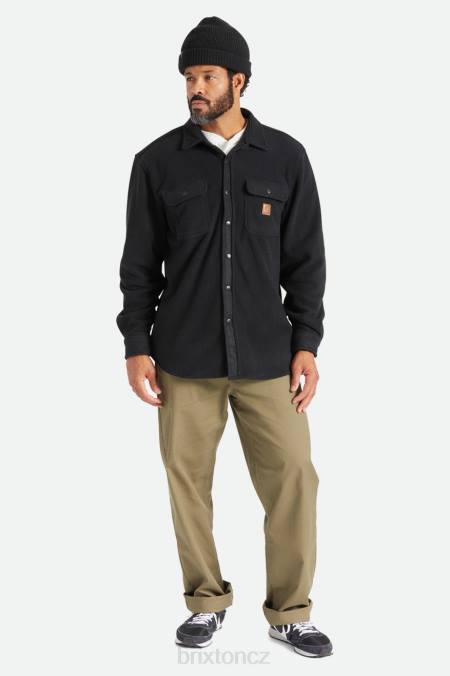 Černá Brixton muži bowery l/s arktický stretch fleece 4DHP21 oděv
