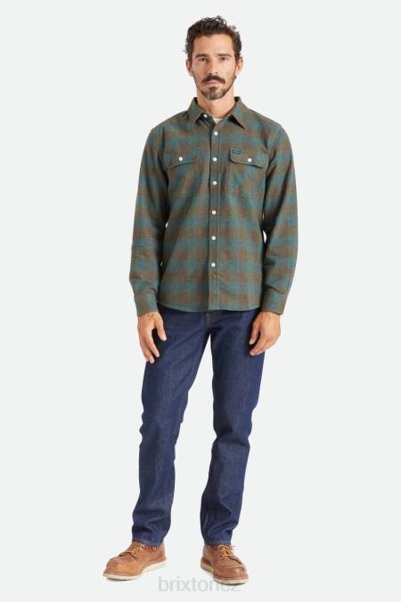 oceán Brixton muži bowery l/s flanel 4DHP18 oděv