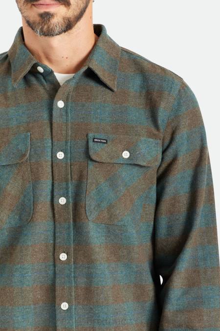 oceán Brixton muži bowery l/s flanel 4DHP18 oděv