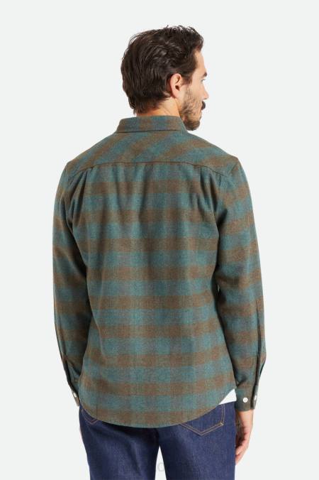 oceán Brixton muži bowery l/s flanel 4DHP18 oděv