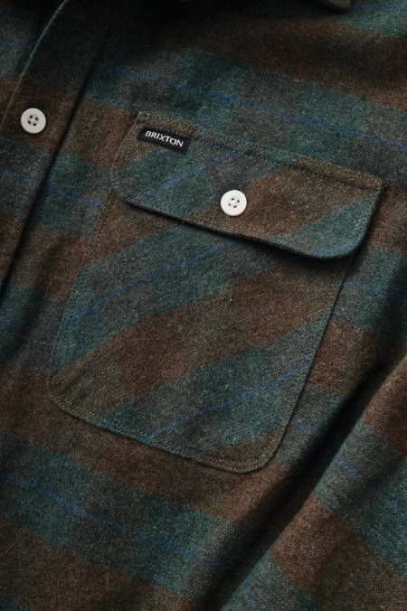 oceán Brixton muži bowery l/s flanel 4DHP18 oděv