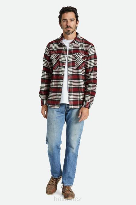 ostrovní bobule/bílá čepice/černá Brixton muži bowery l/s flanel 4DHP16 oděv