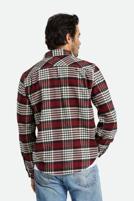 ostrovní bobule/bílá čepice/černá Brixton muži bowery l/s flanel 4DHP16 oděv