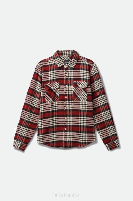 ostrovní bobule/bílá čepice/černá Brixton muži bowery l/s flanel 4DHP16 oděv