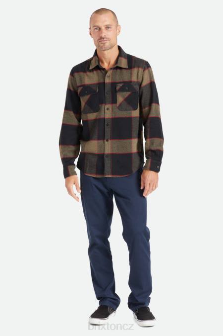 vřesově šedá/uhlí Brixton muži bowery l/s flanel 4DHP19 oděv