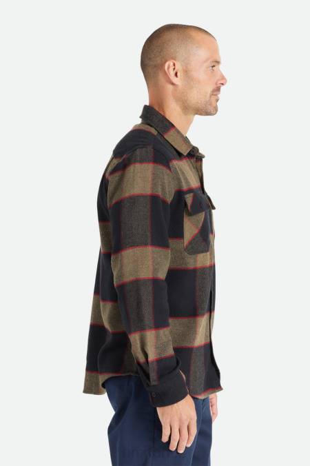vřesově šedá/uhlí Brixton muži bowery l/s flanel 4DHP19 oděv