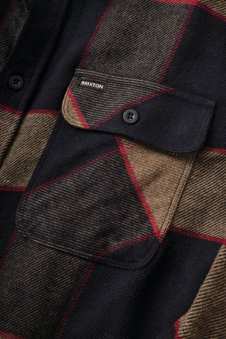vřesově šedá/uhlí Brixton muži bowery l/s flanel 4DHP19 oděv