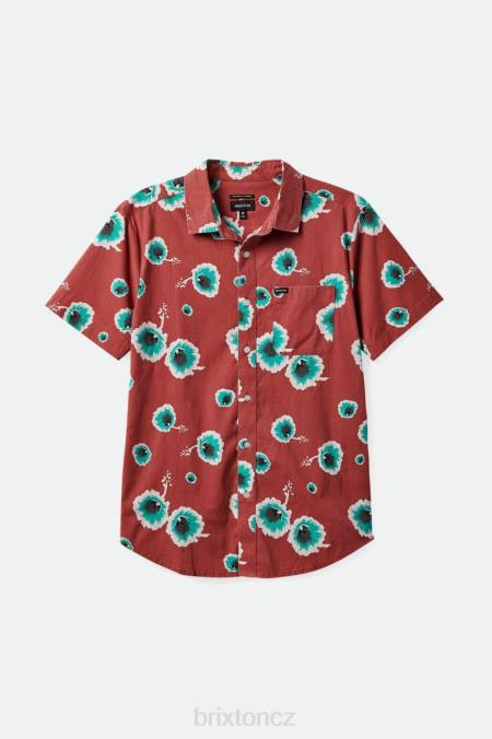 prašný cedr/bílá/nefrit Brixton muži charter print s/s triko 4DHP9 oděv