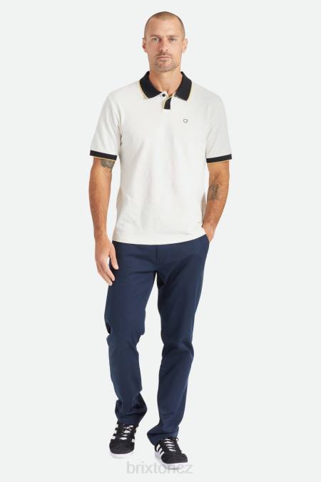 šedobílá/černá Brixton muži správný úplet s/s polo 4DHP122 oděv