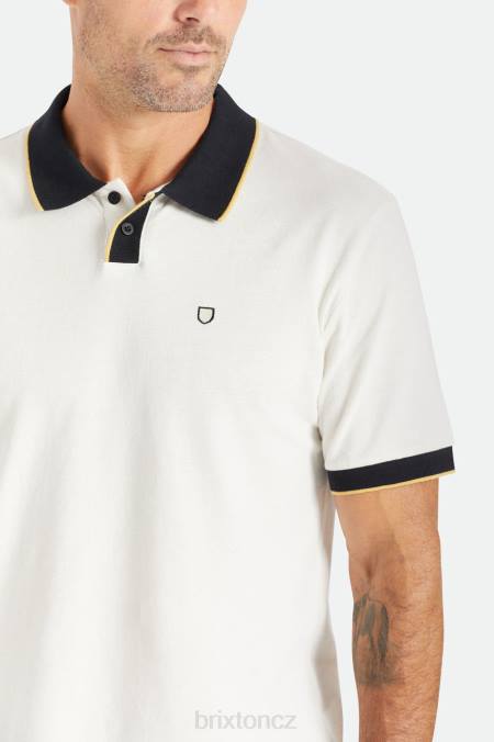 šedobílá/černá Brixton muži správný úplet s/s polo 4DHP122 oděv