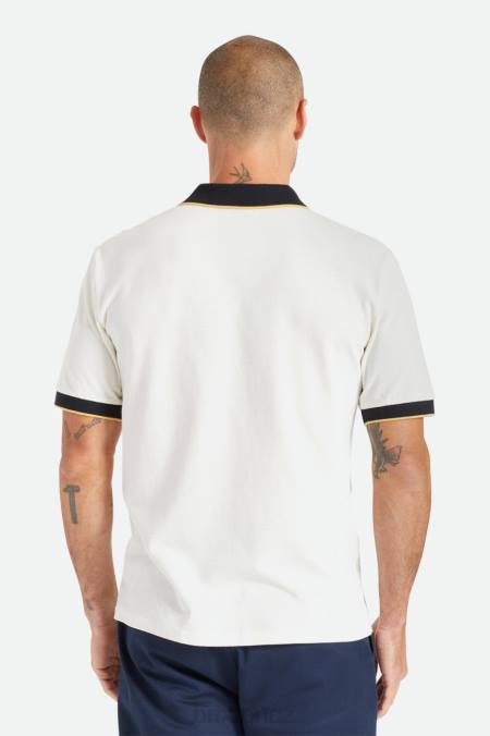šedobílá/černá Brixton muži správný úplet s/s polo 4DHP122 oděv
