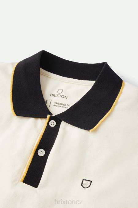 šedobílá/černá Brixton muži správný úplet s/s polo 4DHP122 oděv