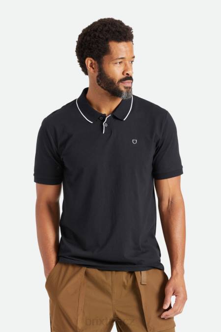Černá Brixton muži správný úplet s/s polo 4DHP123 oděv
