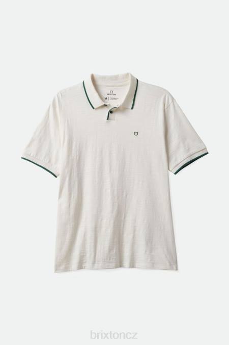 špinavě bílá/smrk Brixton muži správné slub s/s polo 4DHP121 oděv