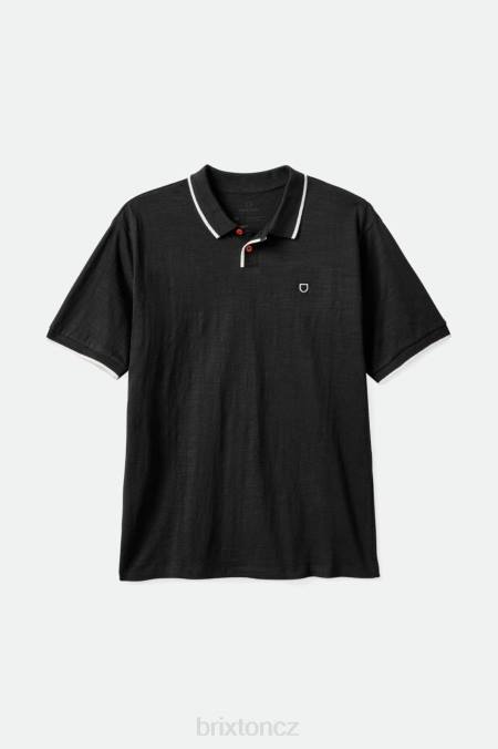 praná černá/bílá Brixton muži správné slub s/s polo 4DHP119 oděv
