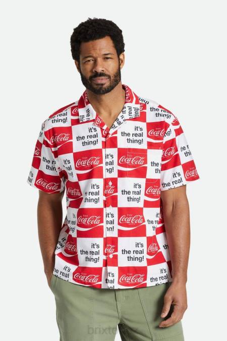 bílý Brixton muži coca-cola bunkr s/s tkaný 4DHP25 oděv