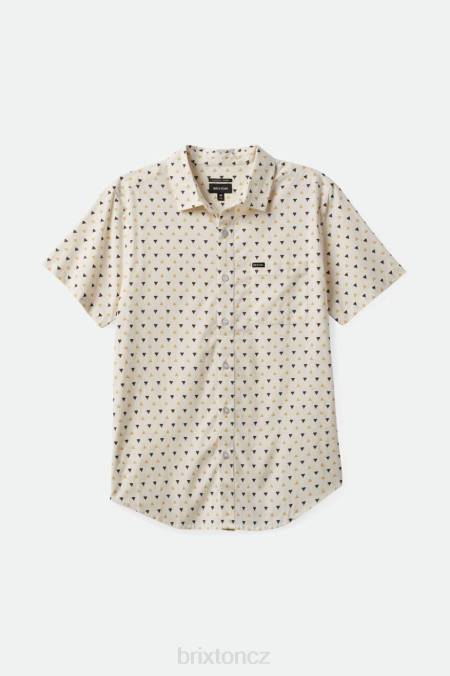 bílá/sláma/tmavá země Brixton muži charter print s/s tkaný 4DHP8 oděv