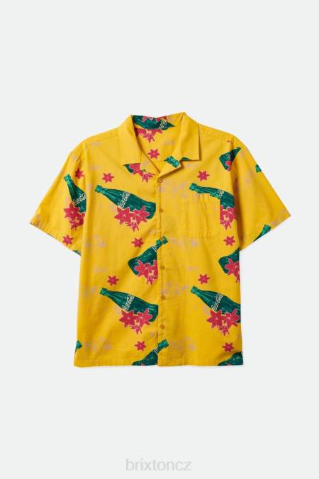 žlutá Brixton muži coca-cola bunkr s/s tkaný 4DHP24 oděv