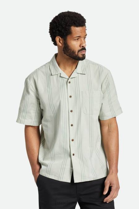 minerální šedá Brixton muži rezerva bunkru cool weight s/s tkaný 4DHP5 oděv