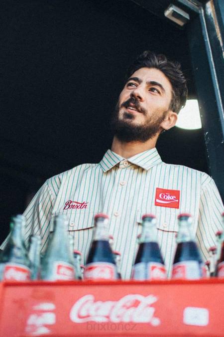 opálení Brixton muži Coca-cola dodávka olson s/s tkaný 4DHP26 oděv
