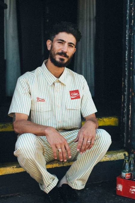 opálení Brixton muži Coca-cola dodávka olson s/s tkaný 4DHP26 oděv