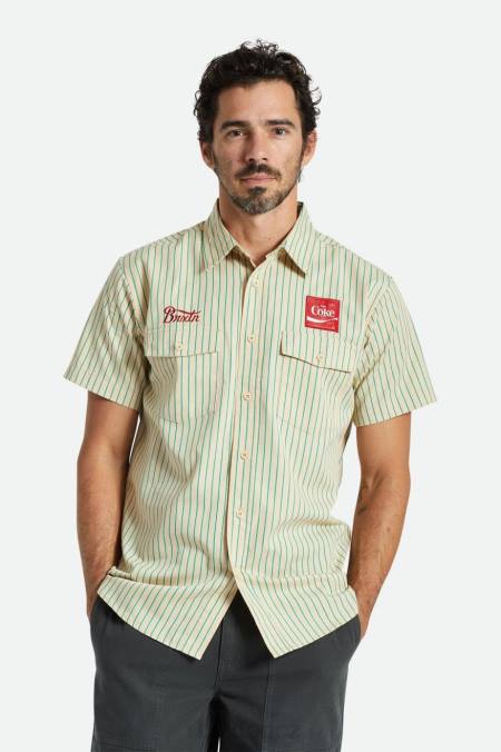opálení Brixton muži Coca-cola dodávka olson s/s tkaný 4DHP26 oděv