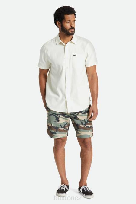 špinavě bílé Brixton muži charter oxford s/s tkané 4DHP12 oděv