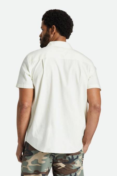 špinavě bílé Brixton muži charter oxford s/s tkané 4DHP12 oděv