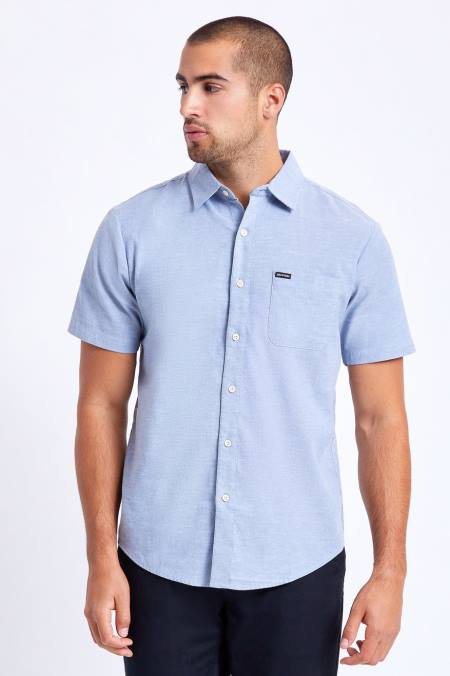 světle modrá chambray Brixton muži charter oxford s/s tkané 4DHP14 oděv