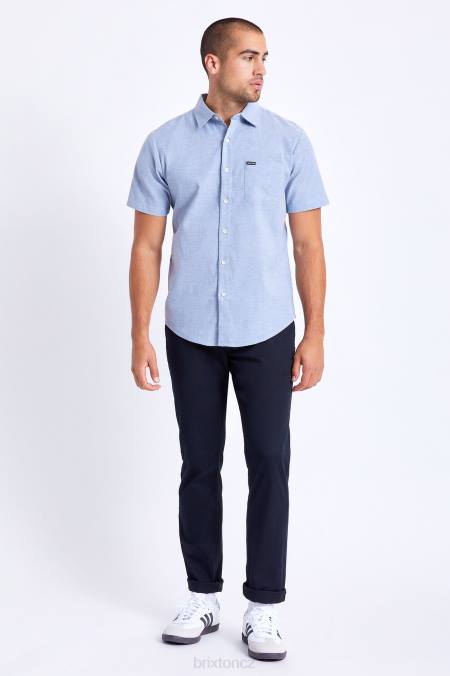 světle modrá chambray Brixton muži charter oxford s/s tkané 4DHP14 oděv