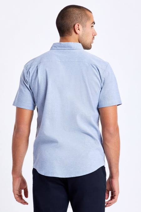 světle modrá chambray Brixton muži charter oxford s/s tkané 4DHP14 oděv