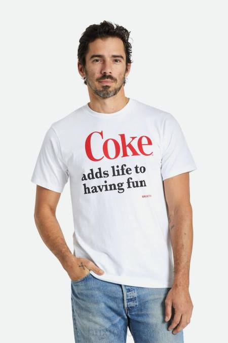 bílý Brixton muži coca-cola baví s/s tričko na míru 4DHP74 oděv