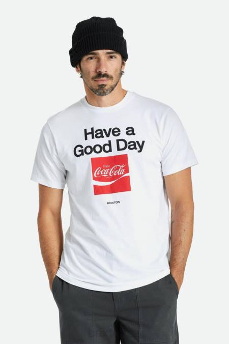bílý Brixton muži coca-cola dobrý den tričko šité na míru 4DHP76 oděv