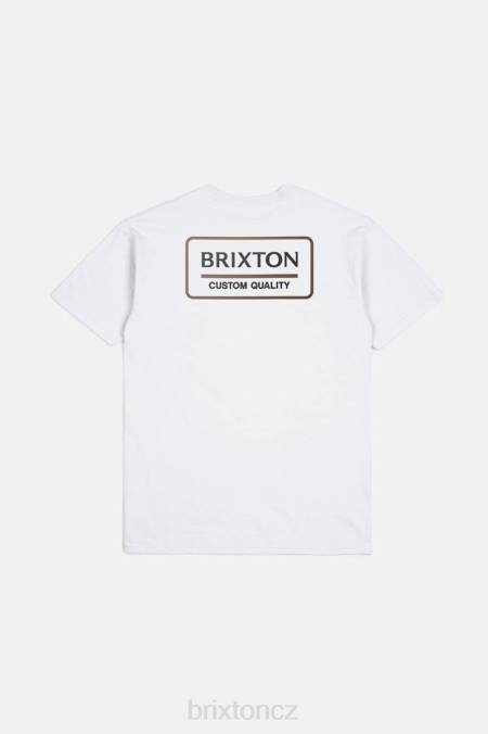 bílá/černá/bizon Brixton muži palmer správné s/s standardní tričko 4DHP116 oděv