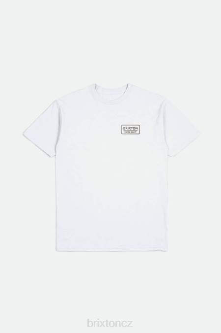 bílá/černá/bizon Brixton muži palmer správné s/s standardní tričko 4DHP116 oděv