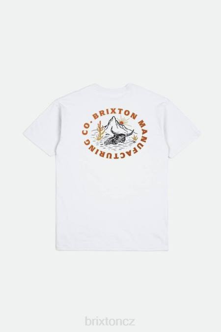 bílá/červená pálená Brixton muži Standardní tričko croslin s/s 4DHP43 oděv