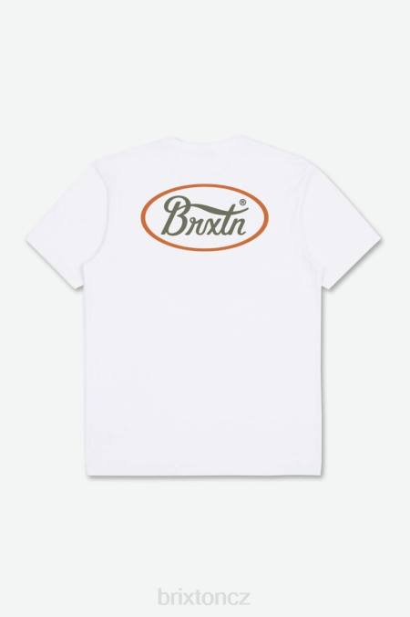 bílý/olivový přebytek Brixton muži parsons s/s tričko na míru 4DHP47 oděv