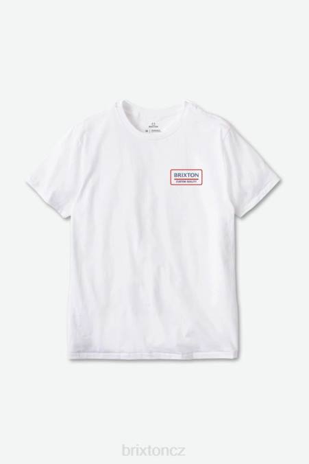 bílá/pacifická modrá/aloha červená Brixton muži palmer správné s/s standardní tričko 4DHP91 oděv