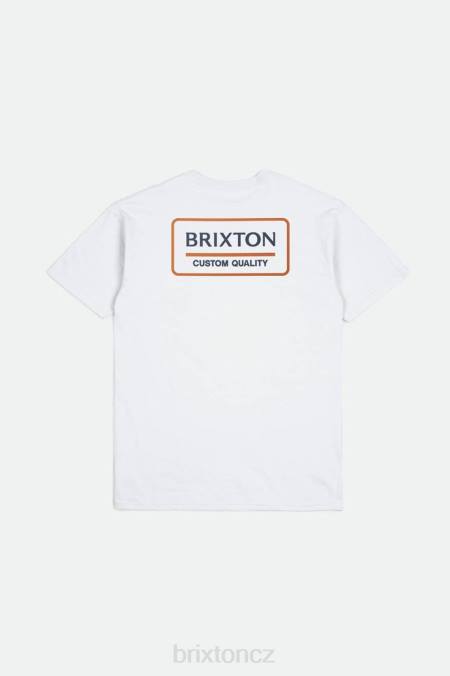 bílá/praná námořnická/rajská oranžová Brixton muži palmer správné s/s standardní tričko 4DHP88 oděv