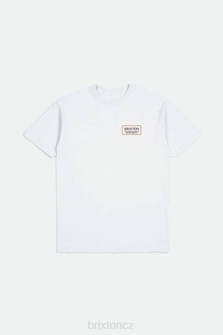 bílá/praná námořnická/rajská oranžová Brixton muži palmer správné s/s standardní tričko 4DHP88 oděv