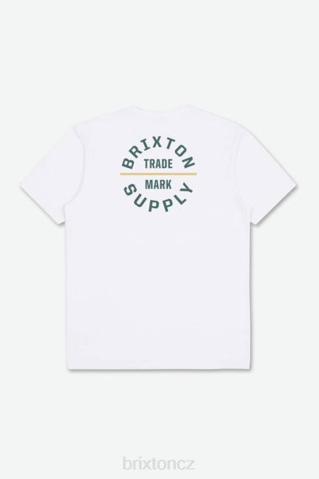 bílá/smrk Brixton muži přísaha v s/s standardní tričko 4DHP31 oděv