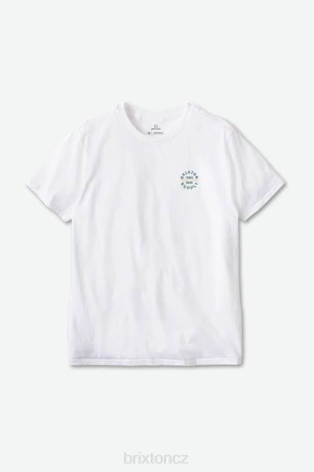 bílá/smrk Brixton muži přísaha v s/s standardní tričko 4DHP31 oděv