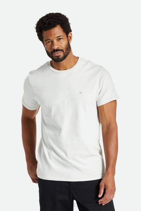béžový Brixton muži Vintage rezervní tričko s/s 4DHP95 oděv