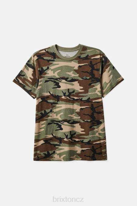 camo vintage mytí Brixton muži Vintage rezervní tričko s/s 4DHP98 oděv