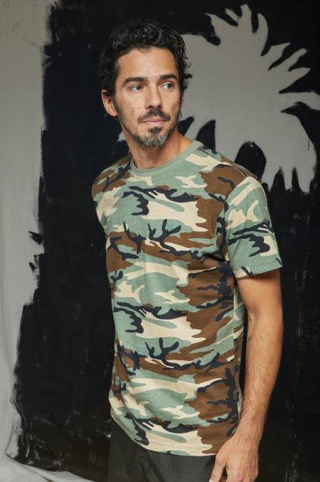camo vintage mytí Brixton muži Vintage rezervní tričko s/s 4DHP98 oděv