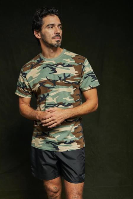 camo vintage mytí Brixton muži Vintage rezervní tričko s/s 4DHP98 oděv
