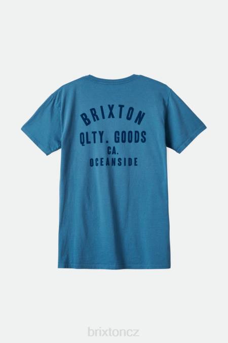 chladné modré barvivo na oděvy Brixton muži Woodburn oceanside s/s standardní tričko 4DHP40 oděv