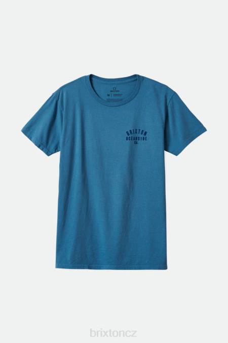 chladné modré barvivo na oděvy Brixton muži Woodburn oceanside s/s standardní tričko 4DHP40 oděv