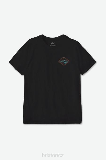 Černá Brixton muži Standardní tričko apalachin s/s 4DHP115 oděv